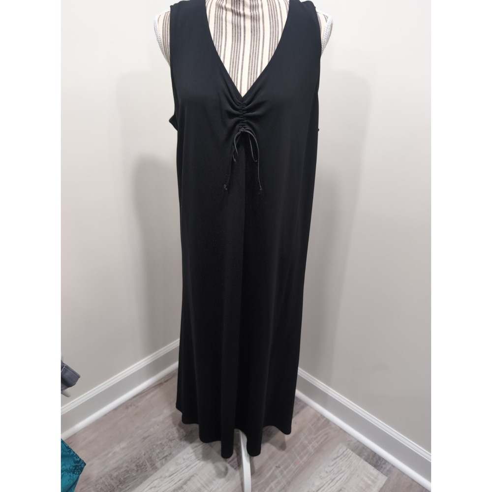 NWT Liz Claiborne LF Riviera Retreat Black Sleeveless Dress Maxi 2X Retail $99